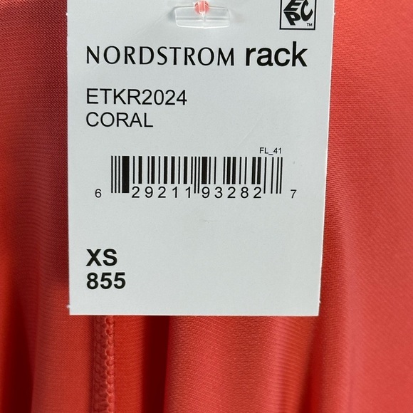 Ellen Tracy Sleeveless Cut Out Knot Neck Mini Dress - Coral Pink - size XSmall - Picture 9 of 11